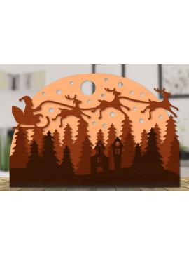 Intra απο ξύλο plywood 3mm-4mm πάχος Χριστουγεννιάτικο έλκηθρο με στρώσεις με λέιζερ Δίασταση 30x20 cm INTRAFABR-110141669