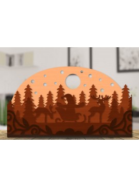 Intra απο ξύλο plywood 3mm-4mm πάχος Χριστουγεννιάτικο έλκηθρο με στρώσεις με λέιζερ Δίασταση 30x20 cm INTRAFABR-110141671