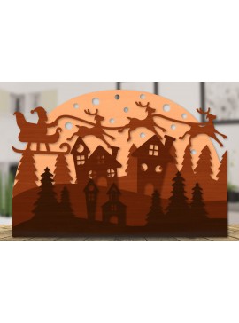 Intra απο ξύλο plywood 3mm-4mm πάχος Χριστουγεννιάτικο έλκηθρο με στρώσεις με λέιζερ Δίασταση 30x20 cm INTRAFABR-110141661