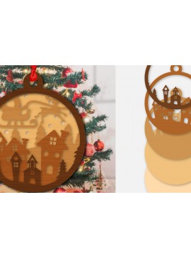 Σετ των 3 Intra απο ξύλο plywood 3mm-4mm πάχος Χριστουγεννιάτικο έλκηθρο στολίδι με λέιζερ Δίασταση 8x8 cm INTRAFABR-110141287