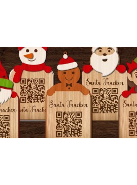 Σετ των 2 Intra απο ξύλο plywood 3mm-4mm πάχος Χριστουγεννιάτικο Santa Tracker Δίασταση 15x15 cm INTRAFABR-104821844