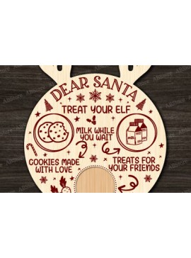 Σετ των 2 Intra απο ξύλο plywood 3mm-4mm πάχος Χριστουγεννιάτικο Δίσκο Άγιου Βασίλη Δίασταση 15x15 cm INTRAFABR-105389098
