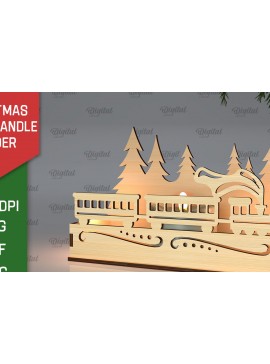 Σετ των 2 Intra απο ξύλο plywood 3mm-4mm πάχος Χριστουγεννιάτικη Σκηνή Κηροπήγιο Δίασταση 15x15 cm INTRAFABR-105630148