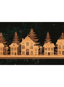 Σετ των 2 Intra απο ξύλο plywood 3mm-4mm πάχος Χριστουγεννιάτικη Σκηνή Δίασταση 15x15 cm INTRAFABR-106402854