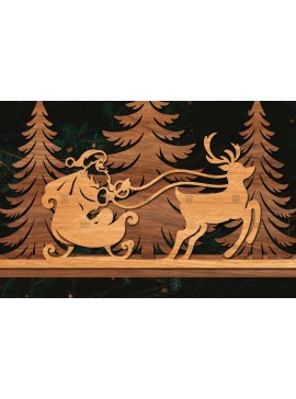 Σετ των 2 Intra απο ξύλο plywood 3mm-4mm πάχος Χριστουγεννιάτικη Σκηνή Δίασταση 15x15 cm INTRAFABR-106402939