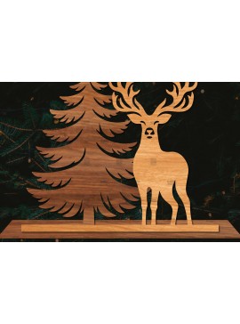 Σετ των 3 Intra απο ξύλο plywood 3mm-4mm πάχος Χριστουγεννιάτικη Σκηνή Δίασταση 15x15 cm INTRAFABR-106403039