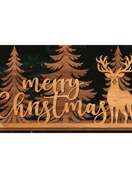 Σετ των 2 Intra απο ξύλο plywood 3mm-4mm πάχος Χριστουγεννιάτικη Σκηνή Δίασταση 15x15 cm INTRAFABR-106403059