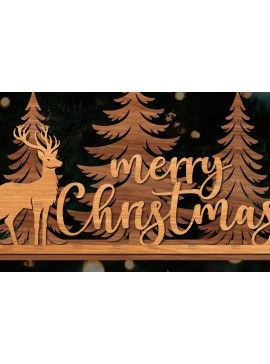 Σετ των 2 Intra απο ξύλο plywood 3mm-4mm πάχος Χριστουγεννιάτικη Σκηνή Δίασταση 15x15 cm INTRAFABR-106403147
