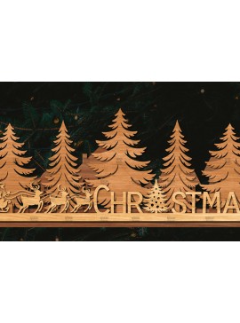 Σετ των 2 Intra απο ξύλο plywood 3mm-4mm πάχος Χριστουγεννιάτικη Σκηνή Δίασταση 15x15 cm INTRAFABR-106403299