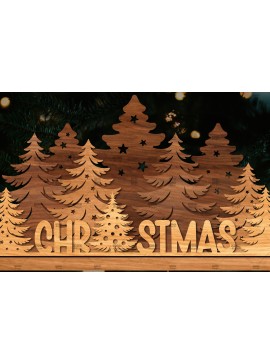 Σετ των 2 Intra απο ξύλο plywood 3mm-4mm πάχος Χριστουγεννιάτικη Σκηνή Δίασταση 15x15 cm INTRAFABR-107827385