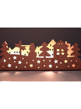 Σετ των 2 Intra απο ξύλο plywood 3mm-4mm πάχος Χριστουγεννιάτικη Σκηνή Δίασταση 15x15 cm INTRAFABR-75890805