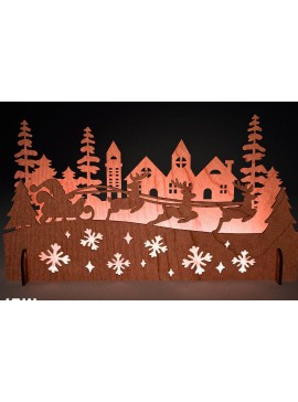 Σετ των 2 Intra απο ξύλο plywood 3mm-4mm πάχος Χριστουγεννιάτικη Σκηνή |Χριστούγεννα Δίασταση 15x15 cm INTRAFABR-73286625