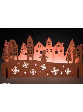 Σετ των 2 Intra απο ξύλο plywood 3mm-4mm πάχος Χριστουγεννιάτικη Σκηνή |Χριστούγεννα Δίασταση 15x15 cm INTRAFABR-73286676