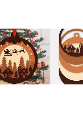 Intra απο ξύλο plywood 3mm-4mm πάχος Χριστουγεννιάτικη σκηνή Ornamanet  Δίασταση 30x20 cm INTRAFABR-110140814