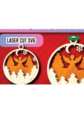 Σετ των 3 Intra απο ξύλο plywood 3mm-4mm πάχος Χριστουγεννιάτικα στολίδια σκηνής με λέιζερ Δίασταση 8x8 cm INTRAFABR-104800809