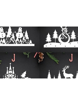 Σετ των 2 Intra απο ξύλο plywood 3mm-4mm πάχος χριστουγεννιάτικου σκηνικού χαρτιού κοπής Δίασταση 15x15 cm INTRAFABR-111849309