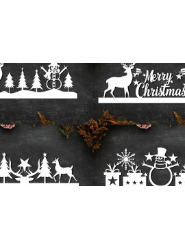 Σετ των 3 Intra απο ξύλο plywood 3mm-4mm πάχος χριστουγεννιάτικου σκηνικού χαρτιού κοπής Δίασταση 15x15 cm INTRAFABR-111849296