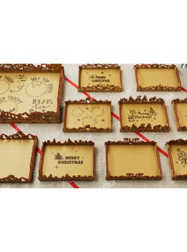 Σετ των 2 Intra απο ξύλο plywood 3mm-4mm πάχος Δίσκος σερβιρίσματος Χριστουγέννων | CNC Δίασταση 15x15 cm INTRAFABR-107929013