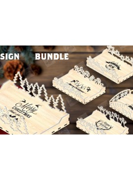 Σετ των 2 Intra απο ξύλο plywood 3mm-4mm πάχος Δίσκος σερβιρίσματος Χριστουγέννων κοπής με λέιζερ Δίασταση 15x15 cm INTRAFABR-110859399