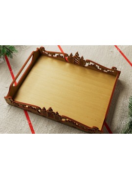 Σετ των 2 Intra απο ξύλο plywood 3mm-4mm πάχος Πρότυπο Δίσκου σερβιρίσματος Χριστουγέννων | CNC Δίασταση 15x15 cm INTRAFABR-107886981