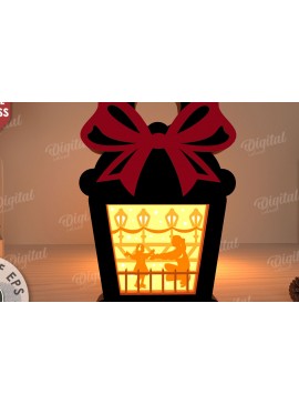 Σετ των 2 Intra απο ξύλο plywood 3mm-4mm πάχος Χριστουγεννιάτικο κουτί σκιών με λέιζερ Δίασταση 25x25 cm INTRAFABR-109484801