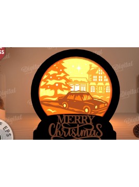 Σετ των 2 Intra απο ξύλο plywood 3mm-4mm πάχος Χριστουγεννιάτικο κουτί σκιών με λέιζερ Δίασταση 25x25 cm INTRAFABR-109484739