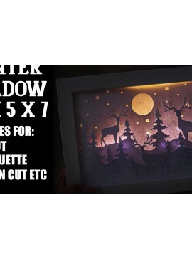 Σετ των 2 Intra απο ξύλο plywood 3mm-4mm πάχος Πρότυπο κουτιού σκιών Χριστουγέννων Δίασταση 25x25 cm INTRAFABR-107885738