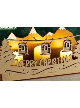 Σετ των 2 Intra απο ξύλο plywood 3mm-4mm πάχος Χριστουγεννιάτικη Σκηνή Σκιάς | Κηροπήγιο Δίασταση 15x15 cm INTRAFABR-107822802