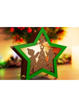 Σετ των 2 Intra απο ξύλο plywood 3mm-4mm πάχος Christmas Shadow Star Lantern | Αργία Δίασταση 15x15 cm INTRAFABR-108438954