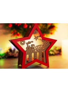 Σετ των 2 Intra απο ξύλο plywood 3mm-4mm πάχος Christmas Shadow Star Lantern | Αργία Δίασταση 15x15 cm INTRAFABR-108438991