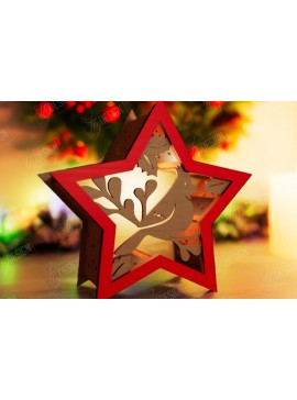 Σετ των 3 Intra απο ξύλο plywood 3mm-4mm πάχος Christmas Shadow Star Lantern | Αργία Δίασταση 15x15 cm INTRAFABR-108439036