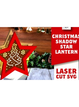 Σετ των 2 Intra απο ξύλο plywood 3mm-4mm πάχος Χριστουγεννιάτικο φανάρι σκιών με λέιζερ Δίασταση 15x15 cm INTRAFABR-109161318