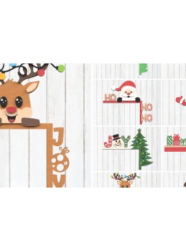 Σετ των 2 Intra απο ξύλο plywood 3mm-4mm πάχος Διακόσμηση χριστουγεννιάτικων ραφιών Δίασταση 30x20 cm INTRAFABR-110667940