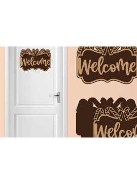 Intra απο ξύλο plywood 3mm-4mm πάχος Χριστουγεννιάτικο σημάδι - Χριστουγεννιάτικο σημάδι καλωσορίσματος Δίασταση 30x20 cm INTRAFABR-110155923