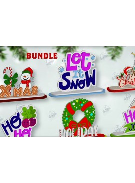 Σετ των 2 Intra απο ξύλο plywood 3mm-4mm πάχος Cut με λέιζερ Χριστουγεννιάτικο σημάδι Δίασταση 15x15 cm INTRAFABR-111989985