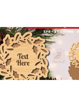 Σετ των 2 Intra απο ξύλο plywood 3mm-4mm πάχος Πρότυπο Χριστουγεννιάτικων πινακίδων 1 Δίασταση 15x15 cm INTRAFABR-113200282