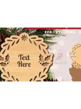 Σετ των 2 Intra απο ξύλο plywood 3mm-4mm πάχος Πρότυπο Χριστουγεννιάτικων πινακίδων 2 Δίασταση 15x15 cm INTRAFABR-113200345