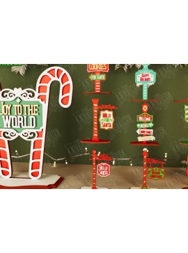 Σετ των 2 Intra απο ξύλο plywood 3mm-4mm πάχος χριστουγεννιάτικων πινακίδων | Διακόσμηση διακοπών Δίασταση 15x15 cm INTRAFABR-107622545