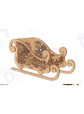 Σετ των 3 Intra απο ξύλο plywood 3mm-4mm πάχος Χριστουγεννιάτικο έλκηθρο Candy Dish Δίασταση 3x3 cm INTRAFABR-111378184