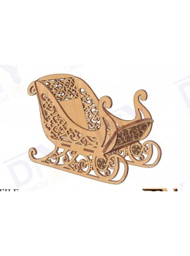 Σετ των 3 Intra απο ξύλο plywood 3mm-4mm πάχος Χριστουγεννιάτικο έλκηθρο Candy Dish Δίασταση 3x3 cm INTRAFABR-111380376