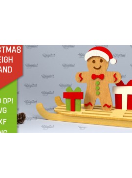 Σετ των 2 Intra απο ξύλο plywood 3mm-4mm πάχος Χριστουγεννιάτικη βάση έλκηθρου Σχέδιο κοπής με λέιζερ Δίασταση 15x15 cm INTRAFABR-100931991