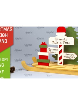 Σετ των 2 Intra απο ξύλο plywood 3mm-4mm πάχος Χριστουγεννιάτικη βάση έλκηθρου Σχέδιο κοπής με λέιζερ Δίασταση 15x15 cm INTRAFABR-100932288