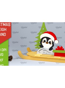 Σετ των 2 Intra απο ξύλο plywood 3mm-4mm πάχος Χριστουγεννιάτικη βάση έλκηθρου Σχέδιο κοπής με λέιζερ Δίασταση 15x15 cm INTRAFABR-100933008