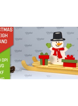 Σετ των 3 Intra απο ξύλο plywood 3mm-4mm πάχος Χριστουγεννιάτικη βάση έλκηθρου Σχέδιο κοπής με λέιζερ Δίασταση 15x15 cm INTRAFABR-100933700