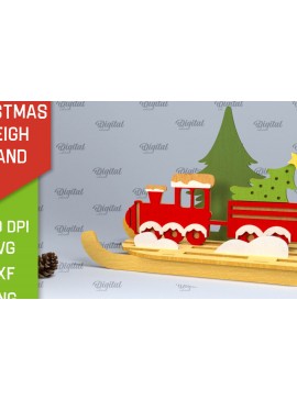 Σετ των 2 Intra απο ξύλο plywood 3mm-4mm πάχος Χριστουγεννιάτικη βάση έλκηθρου Σχέδιο κοπής με λέιζερ Δίασταση 15x15 cm INTRAFABR-100934185