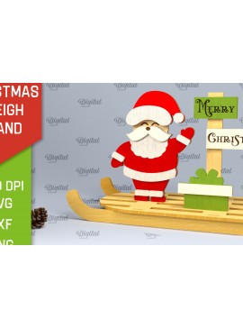 Σετ των 2 Intra απο ξύλο plywood 3mm-4mm πάχος Χριστουγεννιάτικη βάση έλκηθρου Σχέδιο κοπής με λέιζερ Δίασταση 15x15 cm INTRAFABR-100931809