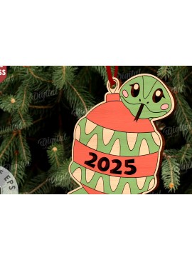 Σετ των 3 Intra απο ξύλο plywood 3mm-4mm πάχος Χριστουγεννιάτικο στολίδι με φίδι με λέιζερ Δίασταση 8x8 cm INTRAFABR-108901324