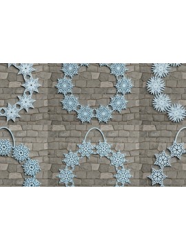 Σετ των 2 Intra απο ξύλο plywood 3mm-4mm πάχος Χριστουγεννιάτικο Snowflake 3D Layer BNDLE Δίασταση 40x40 cm INTRAFABR-76018209