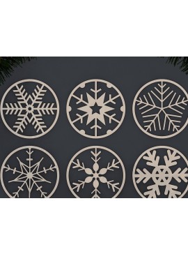 Σετ των 2 Intra απο ξύλο plywood 3mm-4mm πάχος Χριστουγεννιάτικο σουβέρ με νιφάδα χιονιού Δίασταση 30x20 cm INTRAFABR-40100391