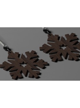 Σετ των 2 Intra απο ξύλο plywood 3mm-4mm πάχος Χριστουγεννιάτικα κοσμήματα με νιφάδες χιονιού 285 Δίασταση 30x20 cm INTRAFABR-50099394